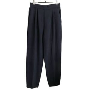 St. John Evening Santana Knit Pleated Pants Size 10 Black‎ Pullon Wool Blend